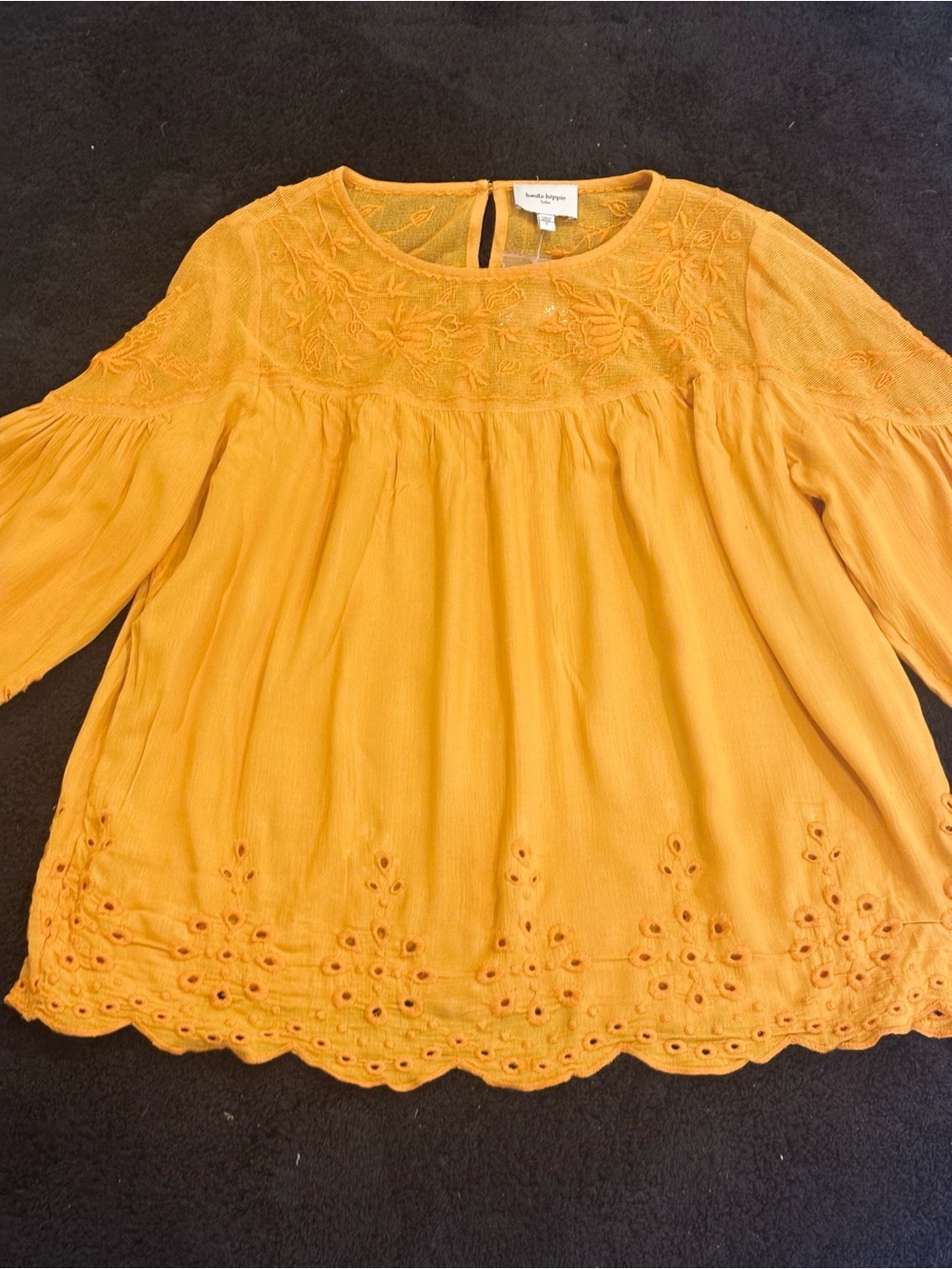Haute Hippie Sunflower Yellow Embroidered Peasant Tunic - Picture 2 of 13